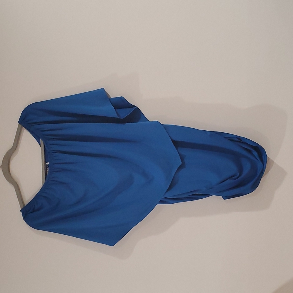 Woman blue dress
